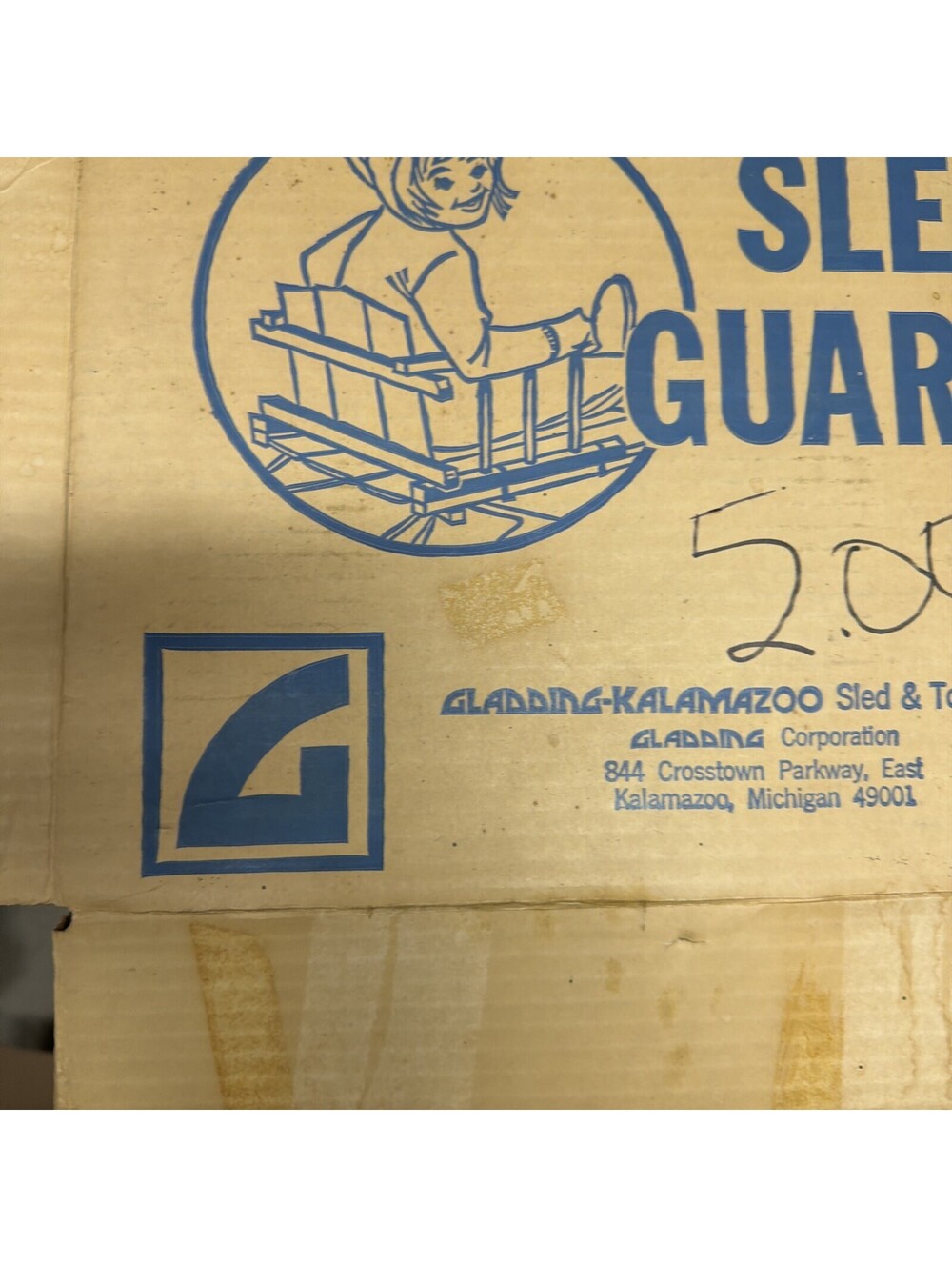 Gladding-Kalamazoo Sled Guard Wood Sled Kit Brown w/ Box Instructions Hardware